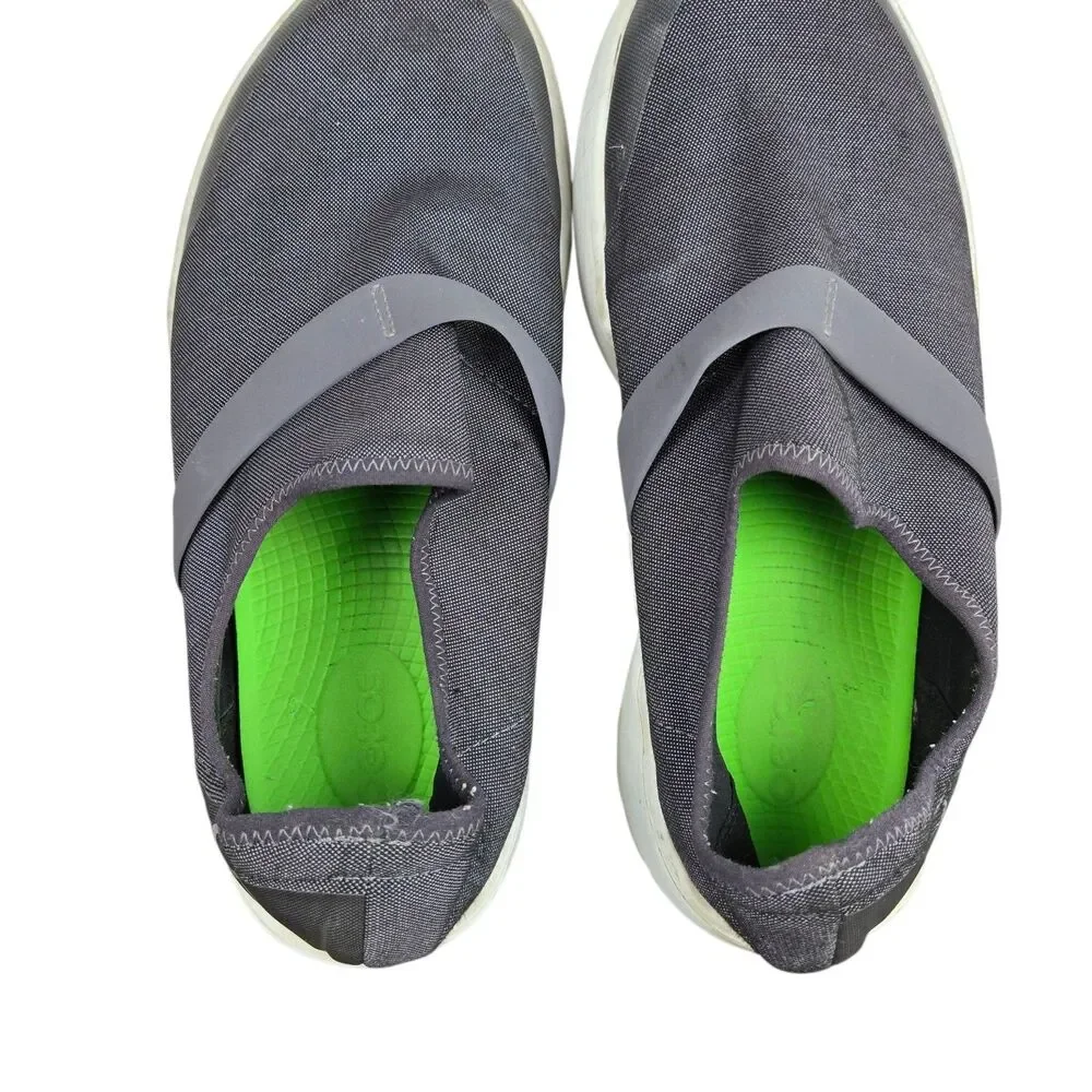 OOFOS Oomg Women's 10 Gray White Recovery Sneakers Slip-On Low Top Comfort Shoes